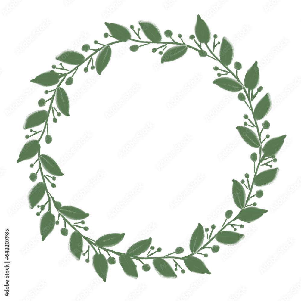 minimal leaf wreath border wedding