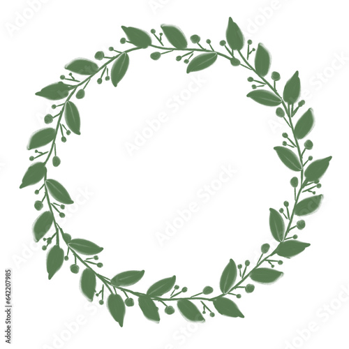 minimal leaf wreath border wedding