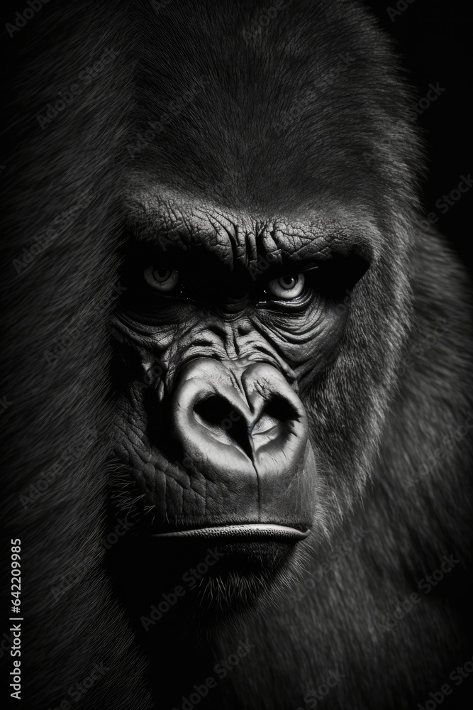 gorilla ape monkey portrait studio silhouette photo black white backlit motion contour tattoo gorilla ape monkey portrait studio silhouette photo black white backlit motion contour tattoo