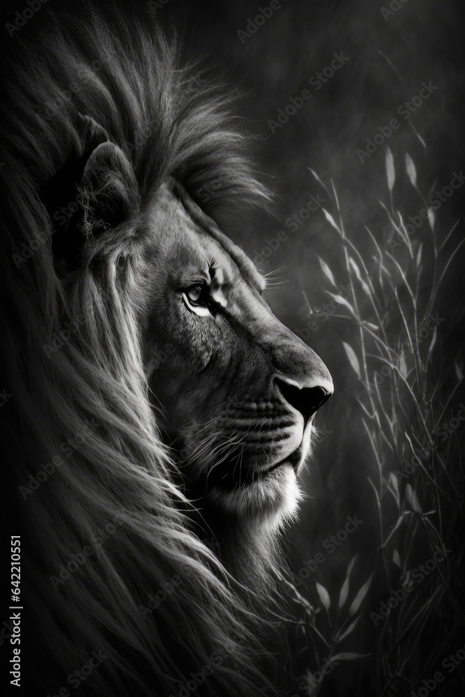 custom made wallpaper toronto digitaljungle lion studio silhouette photo black white vintage backlit portrait motion contour tattoo