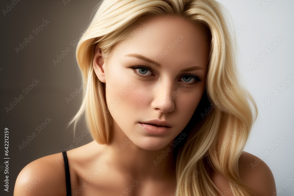 Photo portrait of a sad beautiful blonde Photo portrait of a sad beautiful blonde