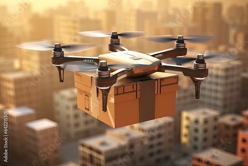Delivering drone in big city