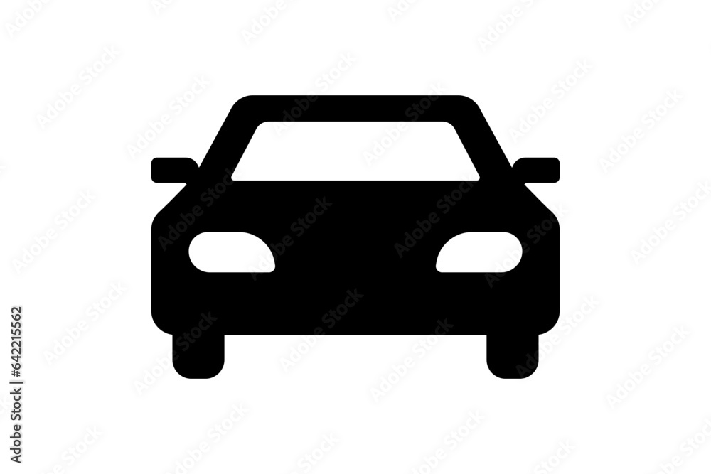 Car from front icon, illustration. High quality black vector icon.
