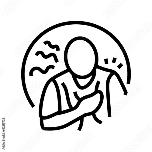 shortness of breath disease symptom line icon vector. shortness of breath disease symptom sign. isolated contour symbol black illustration