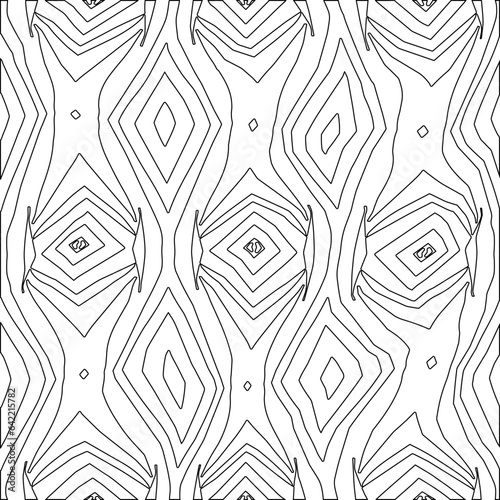 White background with black pattern. Texture with figures from lines.Line shape design.Abstract background for web page, textures, card, poster, fabric, textile. Monochrome graphic repeating design. 