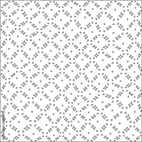 White background with black pattern. Texture with figures from lines.Line shape design.Abstract background for web page, textures, card, poster, fabric, textile. Monochrome graphic repeating design. 
