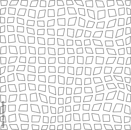 White background with black pattern. Texture with figures from lines.Line shape design.Abstract background for web page, textures, card, poster, fabric, textile. Monochrome graphic repeating design. 