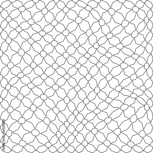 White background with black pattern. Texture with figures from lines.Line shape design.Abstract background for web page, textures, card, poster, fabric, textile. Monochrome graphic repeating design. 