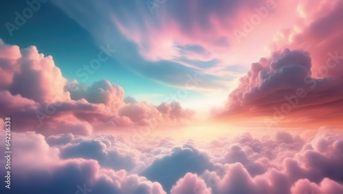 A picturesque pink cloudscape during a beautiful sunset, great for wedding and event invitations.