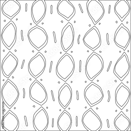 White background with black pattern. Texture with figures from lines.Line shape design.Abstract background for web page, textures, card, poster, fabric, textile. Monochrome graphic repeating design. 