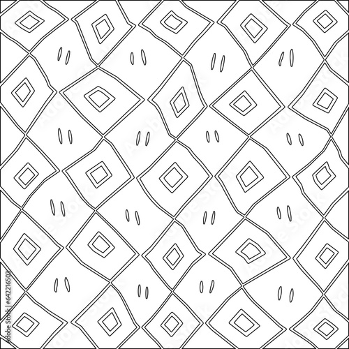 White background with black pattern. Texture with figures from lines.Line shape design.Abstract background for web page, textures, card, poster, fabric, textile. Monochrome graphic repeating design. 
