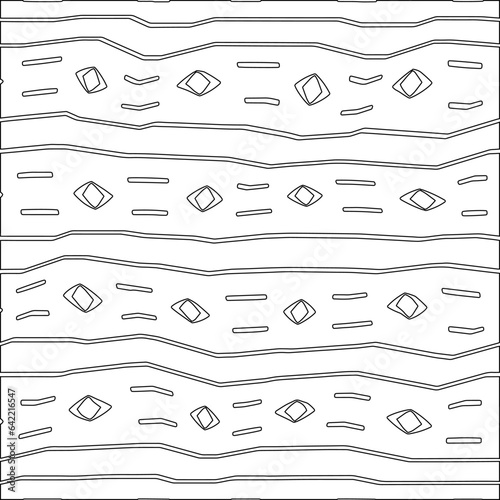 White background with black pattern. Texture with figures from lines.Line shape design.Abstract background for web page, textures, card, poster, fabric, textile. Monochrome graphic repeating design. 