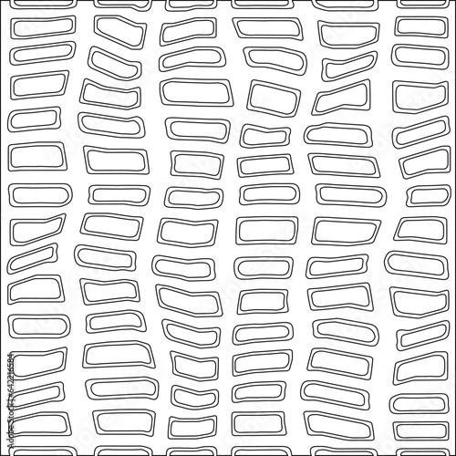 White background with black pattern. Texture with figures from lines.Line shape design.Abstract background for web page, textures, card, poster, fabric, textile. Monochrome graphic repeating design. 