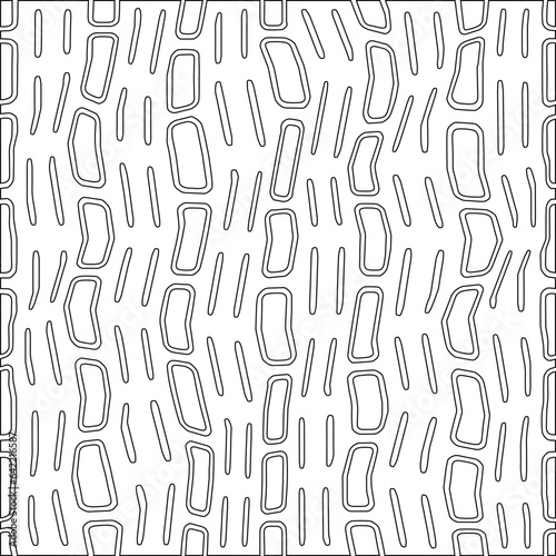 White background with black pattern. Texture with figures from lines.Line shape design.Abstract background for web page, textures, card, poster, fabric, textile. Monochrome graphic repeating design. 