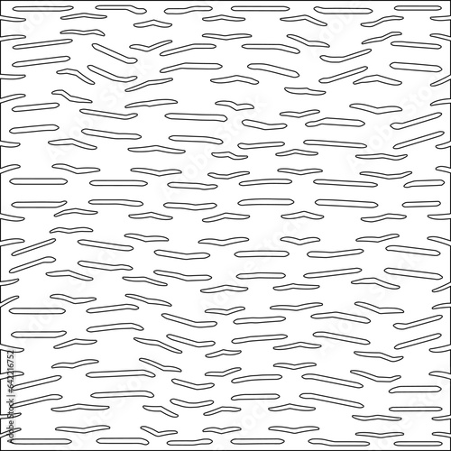 White background with black pattern. Texture with figures from lines.Line shape design.Abstract background for web page, textures, card, poster, fabric, textile. Monochrome graphic repeating design. 