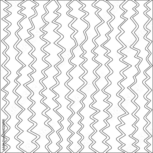 White background with black pattern. Texture with figures from lines.Line shape design.Abstract background for web page, textures, card, poster, fabric, textile. Monochrome graphic repeating design. 