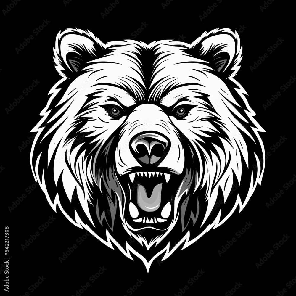 Bear Face Head Vector Illustration