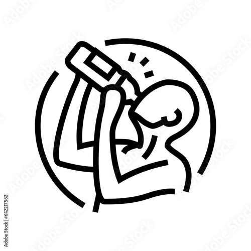 excessive thirst urination disease symptom line icon vector. excessive thirst urination disease symptom sign. isolated contour symbol black illustration