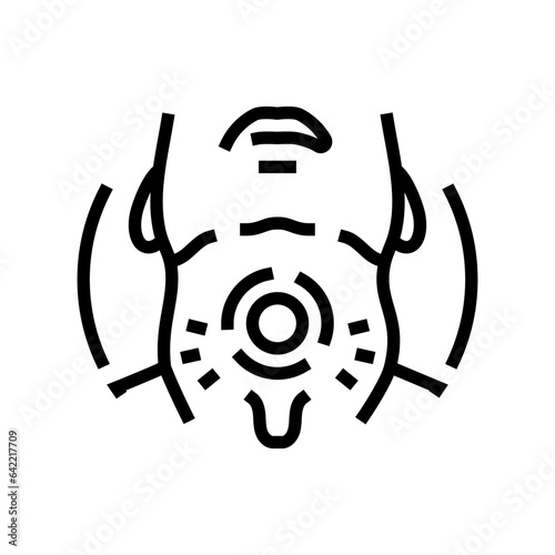difficulty swallowing disease symptom line icon vector. difficulty swallowing disease symptom sign. isolated contour symbol black illustration
