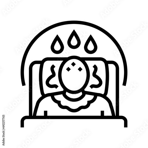 night sweats disease symptom line icon vector. night sweats disease symptom sign. isolated contour symbol black illustration