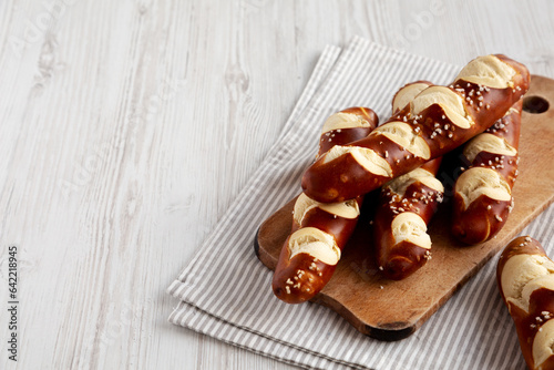 Homemade Soft Pretzel Sticks with Salt Ready to Eat