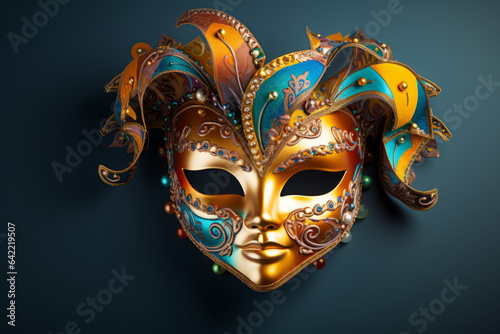 Ornate carnival mask on solid background © Guido Amrein