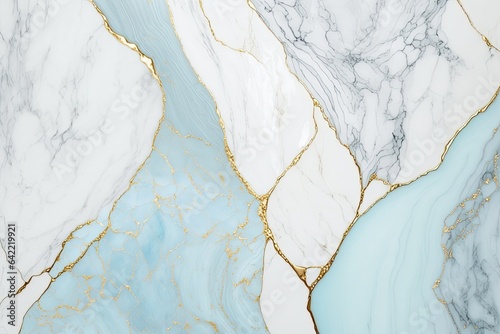 Mesmerizing Glitter Marble Texture in Light Blue, White, and Gold - A Stunning Art Piece in Art Scale 4.00x © Taiga NYC