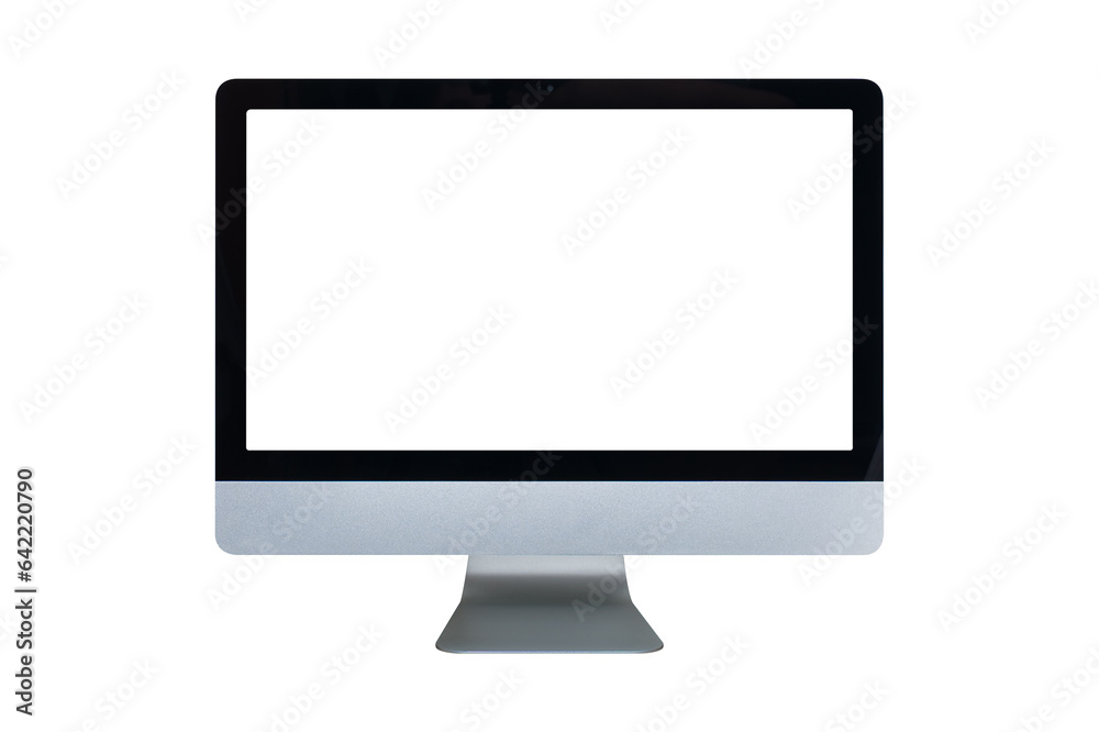 Computer display with blank screen isolated on white background. Computer display with blank screen isolated on white background.
