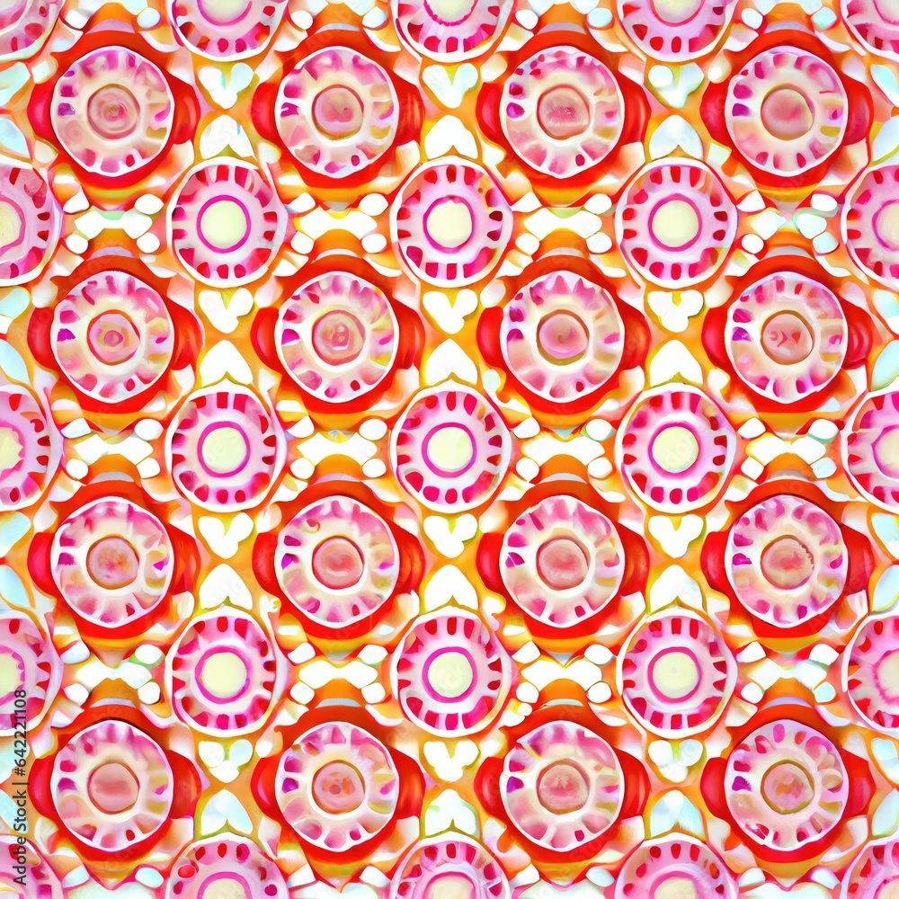 Beautiful Seemless Pink and Orange Perones Pattern with Repeating Design
