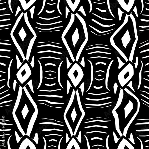 White background with black pattern.Repeat Pattern for fashion, textile design,  on wall paper, wrapping paper, fabrics and home decor. Seamless pattern in grunge style.