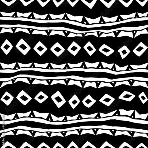 White background with black pattern.Repeat Pattern for fashion, textile design,  on wall paper, wrapping paper, fabrics and home decor. Seamless pattern in grunge style.