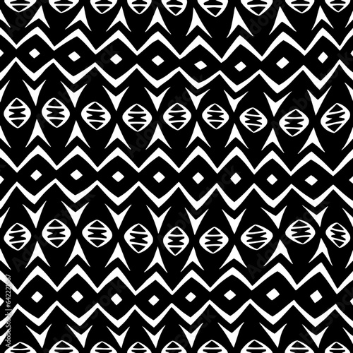 White background with black pattern.Repeat Pattern for fashion, textile design,  on wall paper, wrapping paper, fabrics and home decor. Seamless pattern in grunge style.