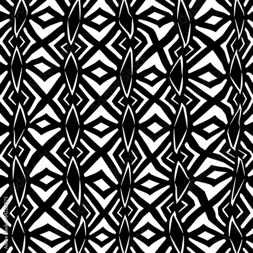 White background with black pattern.Repeat Pattern for fashion, textile design,  on wall paper, wrapping paper, fabrics and home decor. Seamless pattern in grunge style.