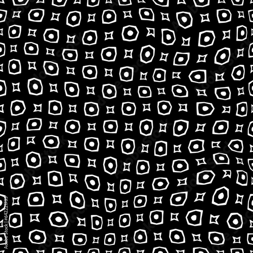 White background with black pattern.Repeat Pattern for fashion, textile design,  on wall paper, wrapping paper, fabrics and home decor. Seamless pattern in grunge style.