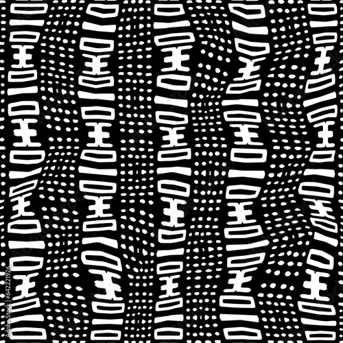 White background with black pattern.Repeat Pattern for fashion, textile design,  on wall paper, wrapping paper, fabrics and home decor. Seamless pattern in grunge style.