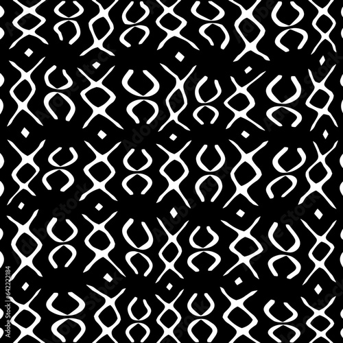 White background with black pattern.Repeat Pattern for fashion, textile design,  on wall paper, wrapping paper, fabrics and home decor. Seamless pattern in grunge style.