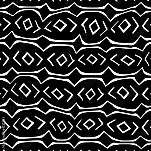 White background with black pattern.Repeat Pattern for fashion, textile design,  on wall paper, wrapping paper, fabrics and home decor. Seamless pattern in grunge style.