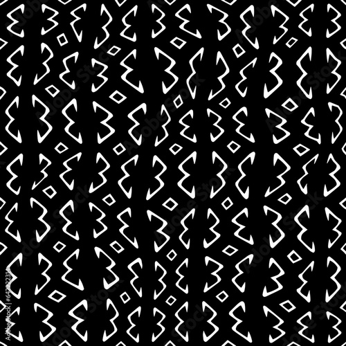 White background with black pattern.Repeat Pattern for fashion, textile design,  on wall paper, wrapping paper, fabrics and home decor. Seamless pattern in grunge style.