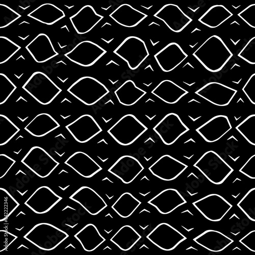 White background with black pattern.Repeat Pattern for fashion, textile design,  on wall paper, wrapping paper, fabrics and home decor. Seamless pattern in grunge style.
