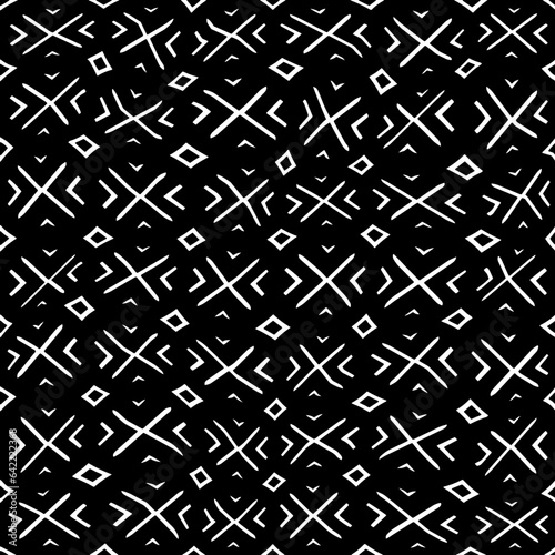 White background with black pattern.Repeat Pattern for fashion, textile design,  on wall paper, wrapping paper, fabrics and home decor. Seamless pattern in grunge style.
