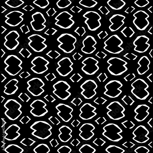 White background with black pattern.Repeat Pattern for fashion  textile design   on wall paper  wrapping paper  fabrics and home decor. Seamless pattern in grunge style.
