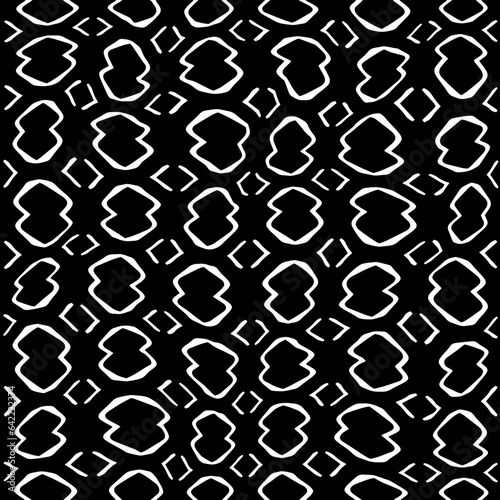 White background with black pattern.Repeat Pattern for fashion, textile design,  on wall paper, wrapping paper, fabrics and home decor. Seamless pattern in grunge style.