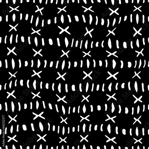 White background with black pattern.Repeat Pattern for fashion, textile design,  on wall paper, wrapping paper, fabrics and home decor. Seamless pattern in grunge style.