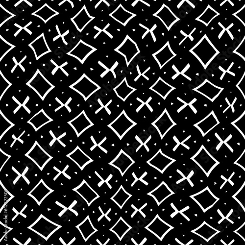 White background with black pattern.Repeat Pattern for fashion, textile design,  on wall paper, wrapping paper, fabrics and home decor. Seamless pattern in grunge style.