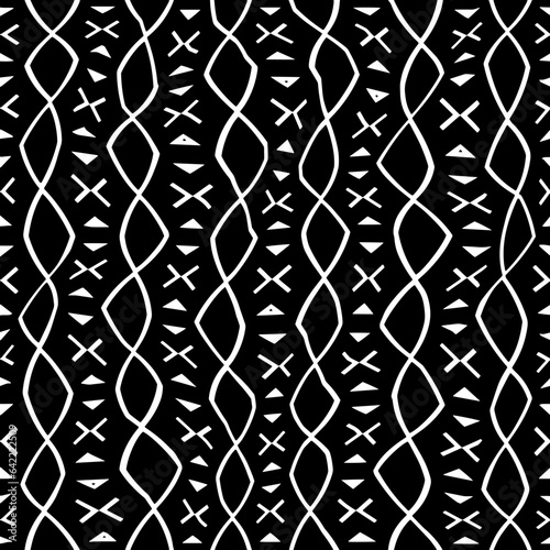 White background with black pattern.Repeat Pattern for fashion, textile design,  on wall paper, wrapping paper, fabrics and home decor. Seamless pattern in grunge style.