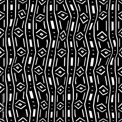 White background with black pattern.Repeat Pattern for fashion, textile design,  on wall paper, wrapping paper, fabrics and home decor. Seamless pattern in grunge style.
