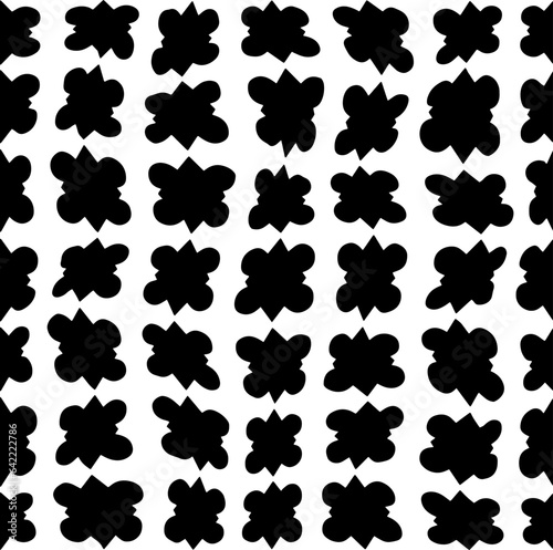 White background with black pattern.Repeat Pattern for fashion, textile design,  on wall paper, wrapping paper, fabrics and home decor. Seamless pattern in grunge style.