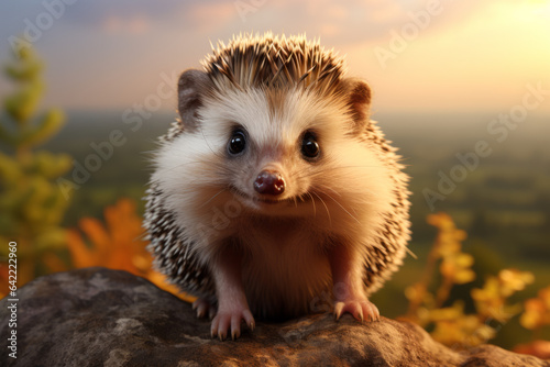 Close-up of an adorable hedgehog