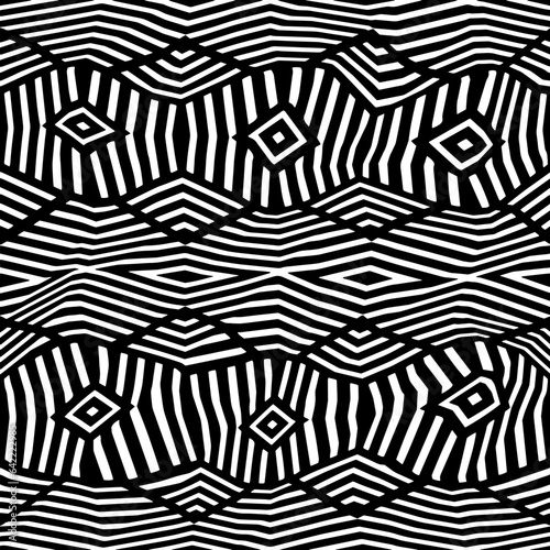 White background with black pattern.Repeat Pattern for fashion, textile design,  on wall paper, wrapping paper, fabrics and home decor. Seamless pattern in grunge style.