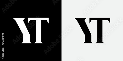 YT Logo. Letter y letter t business typography icon. Symbol of alphabet y t initial monogram company sign. Vector of creative minimalist brand identity of font 